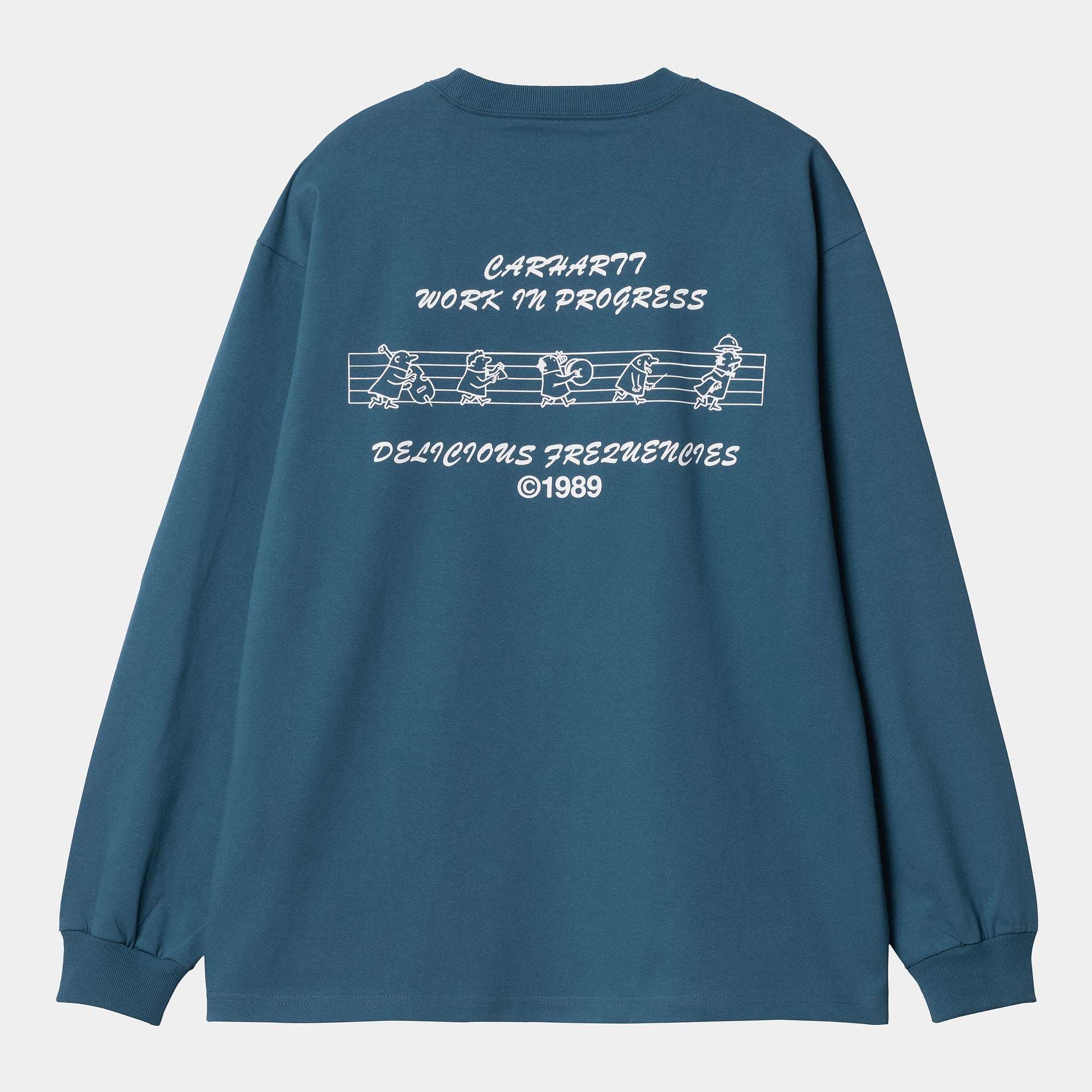 Carhartt WIP LS Delicious Frequencies T-Shirt - Prussian Blue