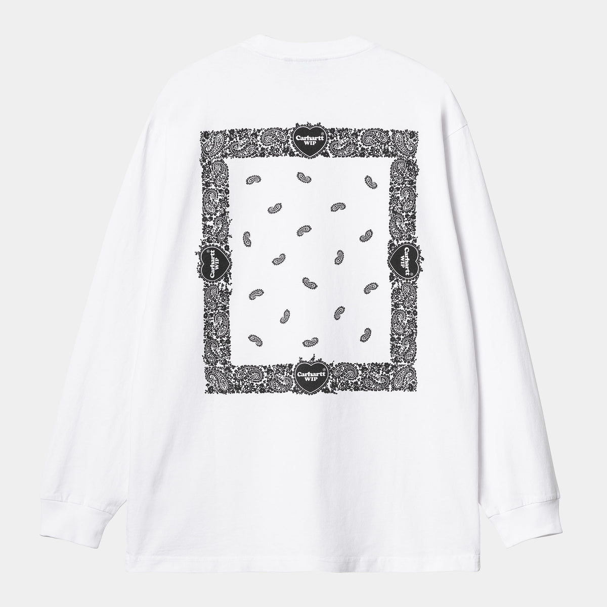 Carhartt WIP LS Paisley T-Shirt - White / Black