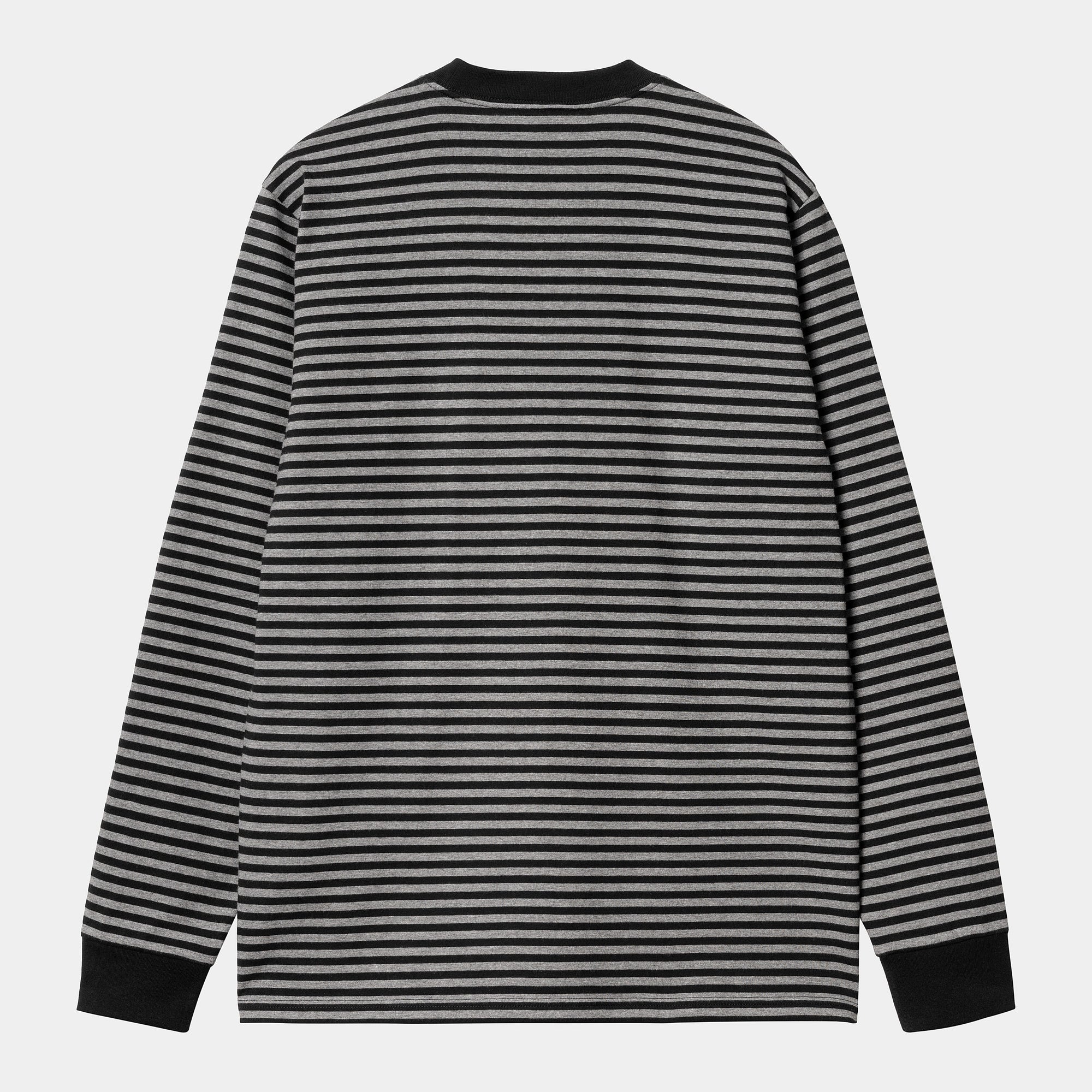 Carhartt WIP LS Verner Pocket T-Shirt - Black / Dark Grey Heather