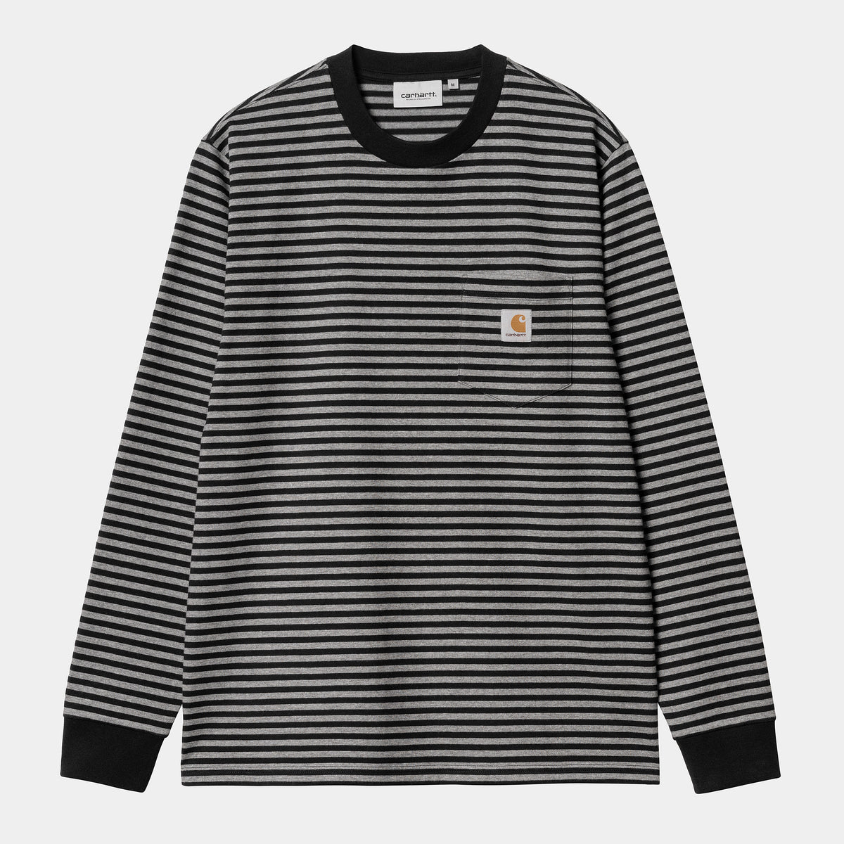 Carhartt WIP LS Verner Pocket T-Shirt - Black / Dark Grey Heather