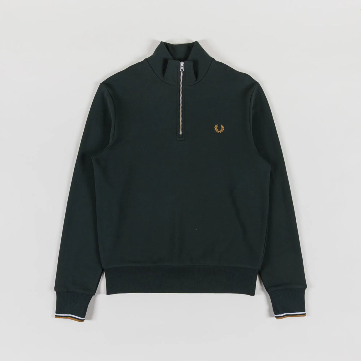 Fred Perry Half Zip Sweatshirt - Night Green
