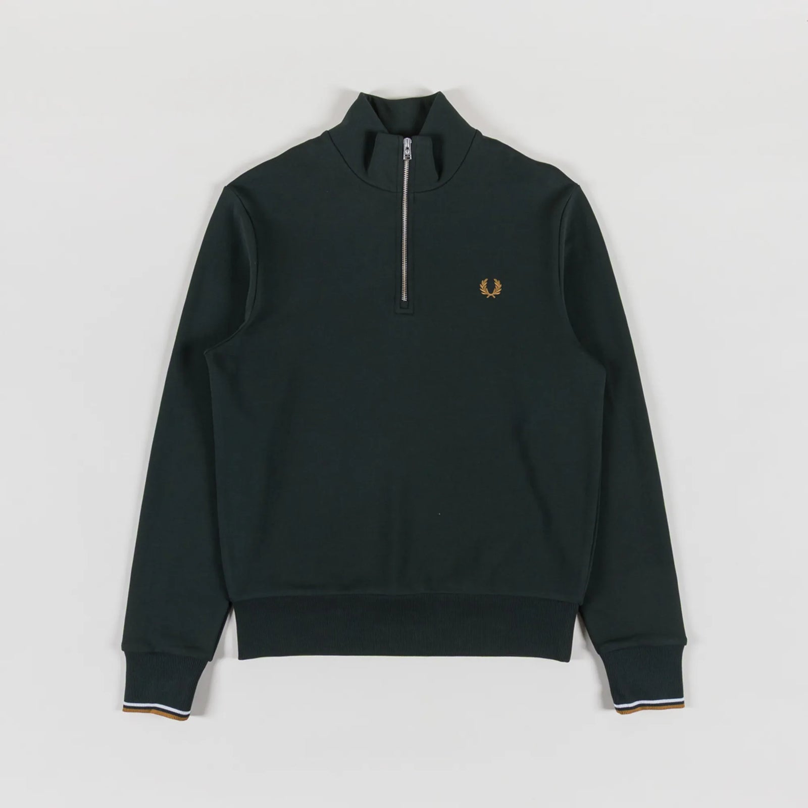 Fred Perry Half Zip Sweatshirt - Night Green
