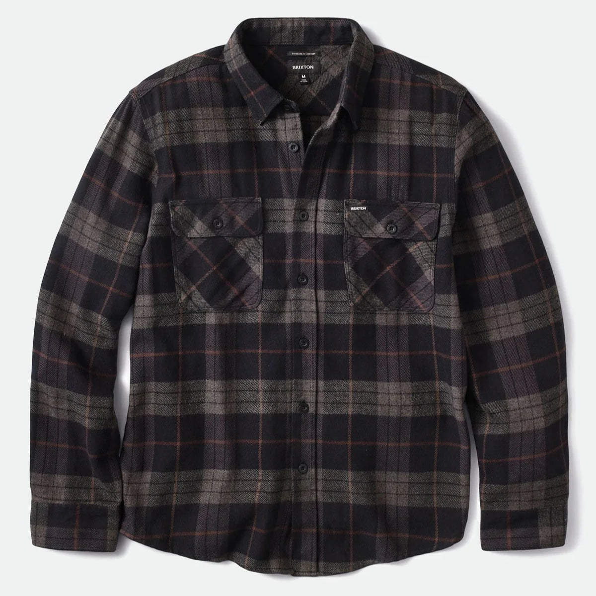 Brixton Bowery L/S Shirt - Black / Charcoal
