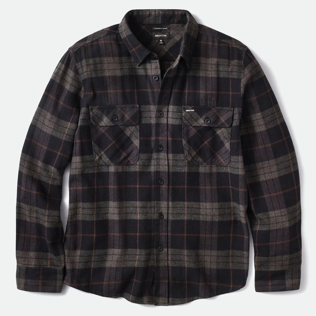 Brixton Bowery L/S Shirt - Black / Charcoal