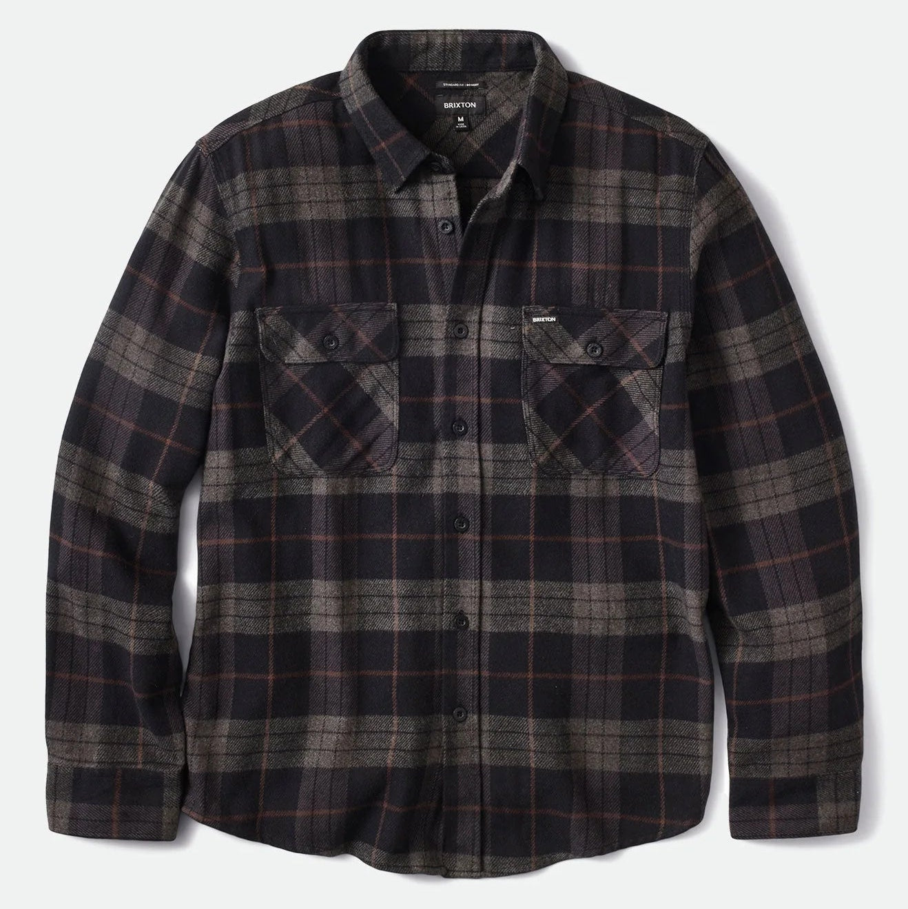 Brixton Bowery Flannel Shirt - Black / Charcoal
