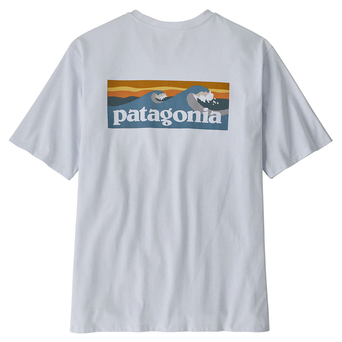 Buy the Patagonia Boardshort Logo Pocket T Shirt White Jingo Clothing