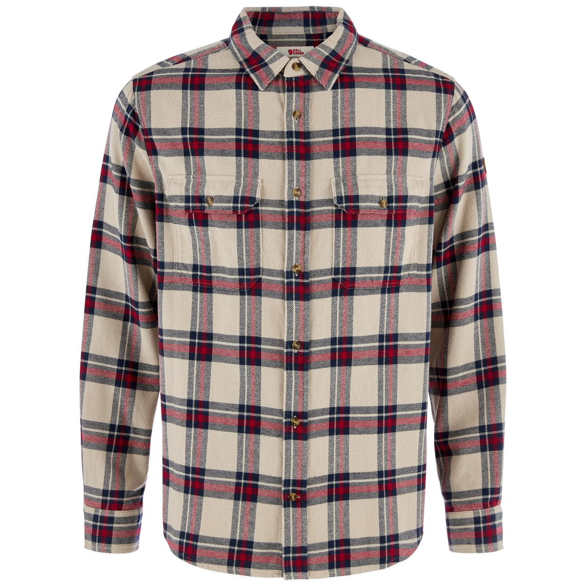 Fjallraven Ovik Heavy Flannel Shirt - Light Fossil / Deep Red