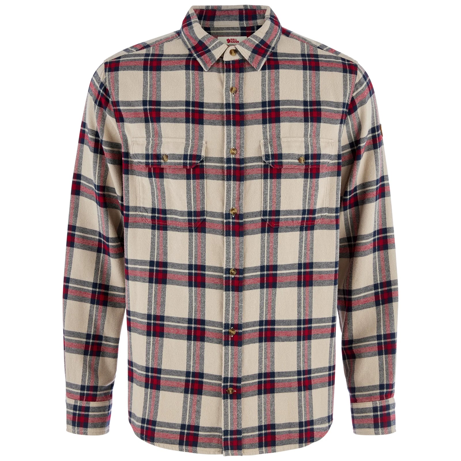 Fjallraven Ovik Heavy Flannel Shirt - Light Fossil / Deep Red