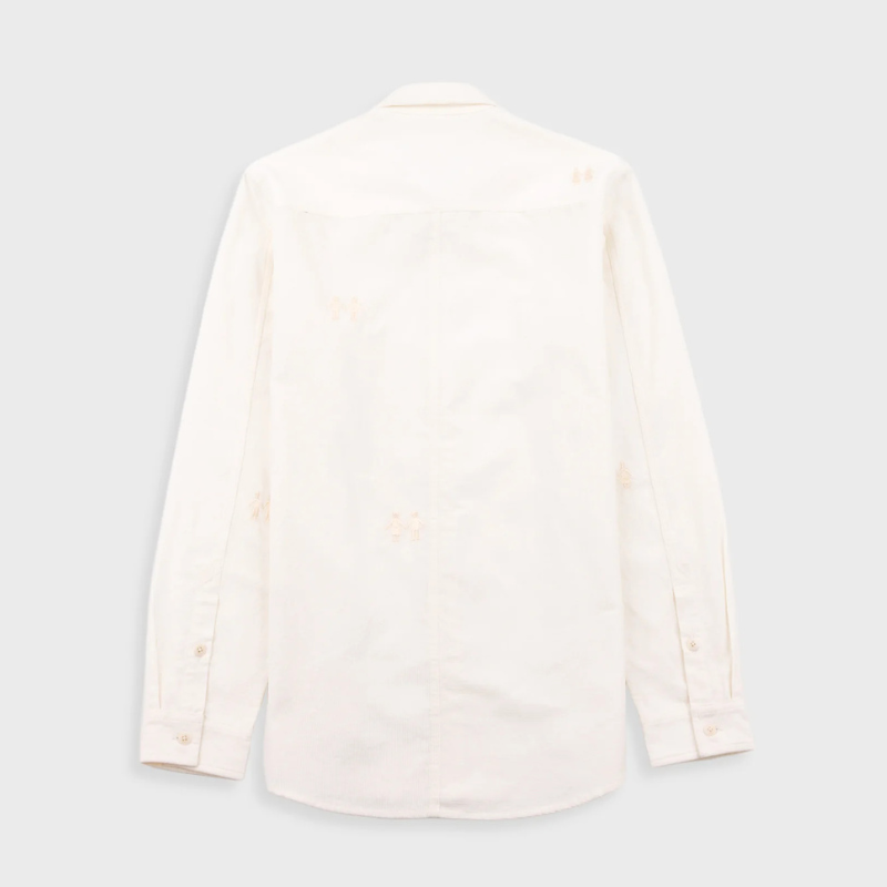 Folk Direction Babycord Shirt - Ecru Emb.