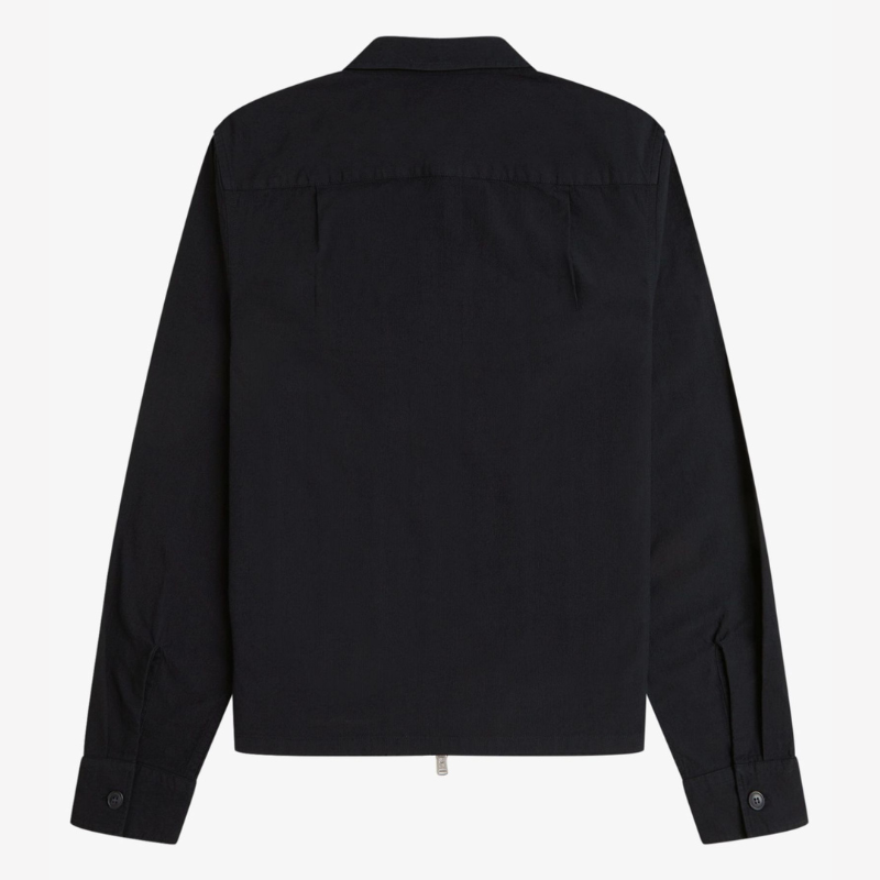 Fred Perry Seersucker Zip Overshirt - Black