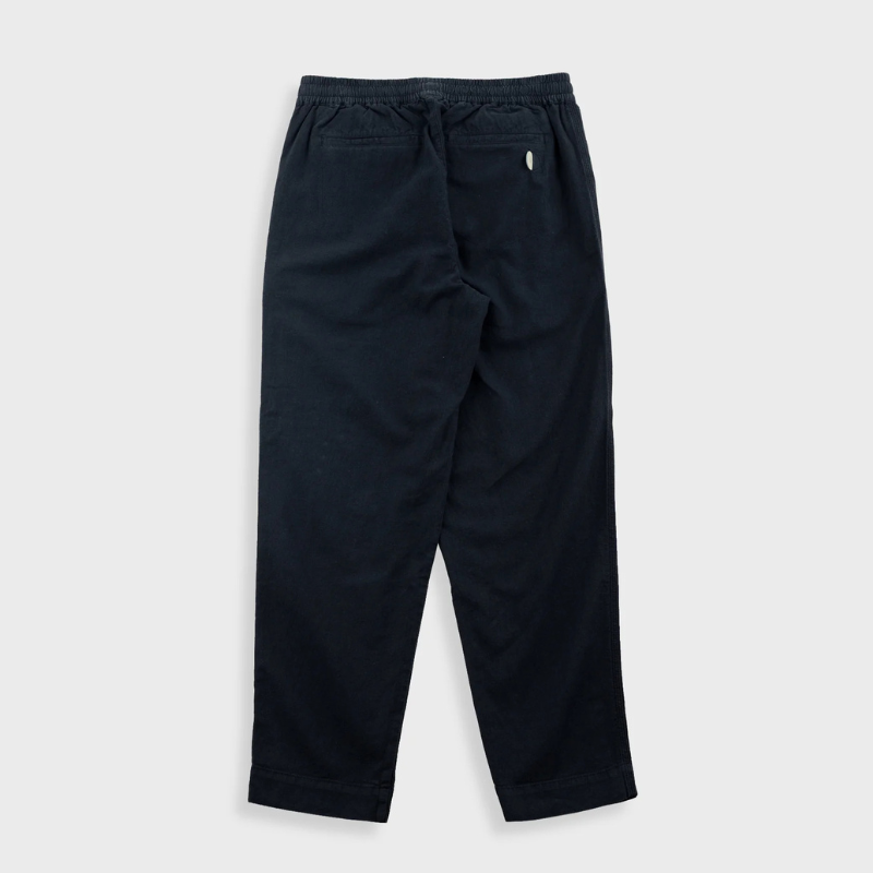 Folk Drawcord Assembly Pant - Black Cotton Linen