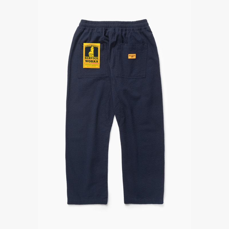 Service Works Seersucker Chef Pants - Dark Navy