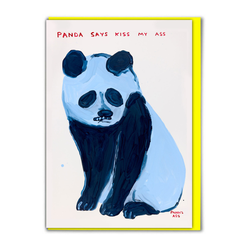 David Shrigley Cards - Panda Kiss My Ass