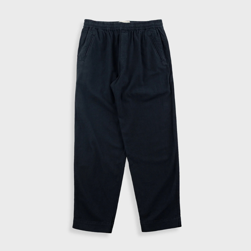 Folk Drawcord Assembly Pant - Black Cotton Linen