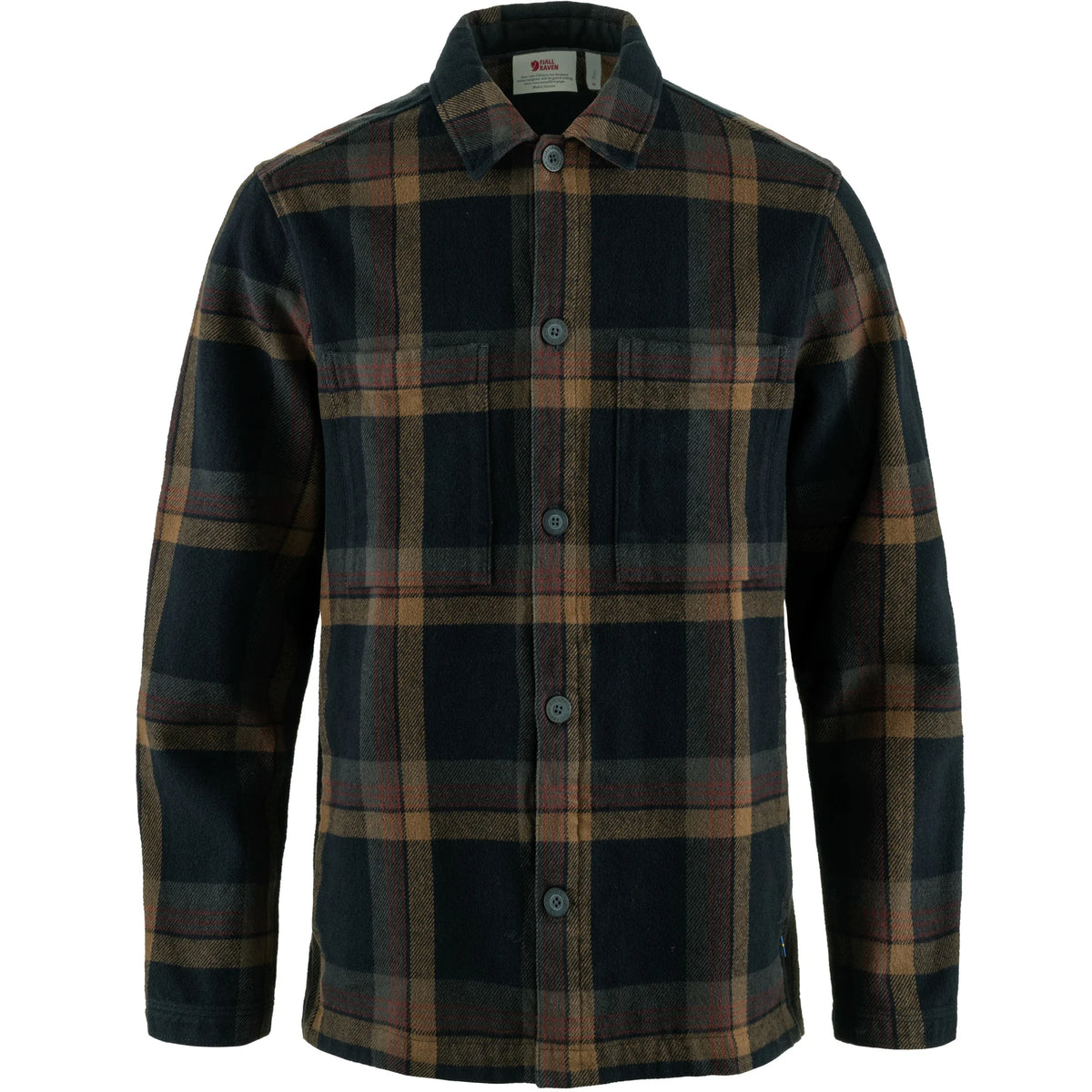 Fjallraven Singi Flannel Overshirt - Dark Navy / Wood Brown