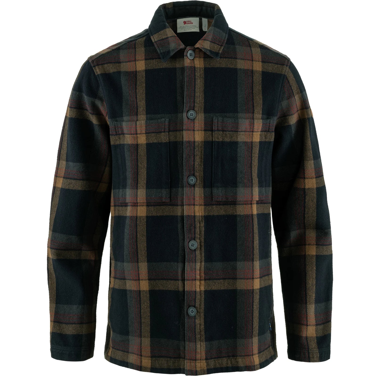 Fjallraven Singi Flannel Overshirt - Dark Navy / Wood Brown