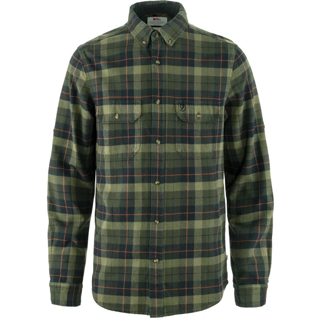 Fjallraven Singi Heavy Flannel Shirt - Black / Deep Forest