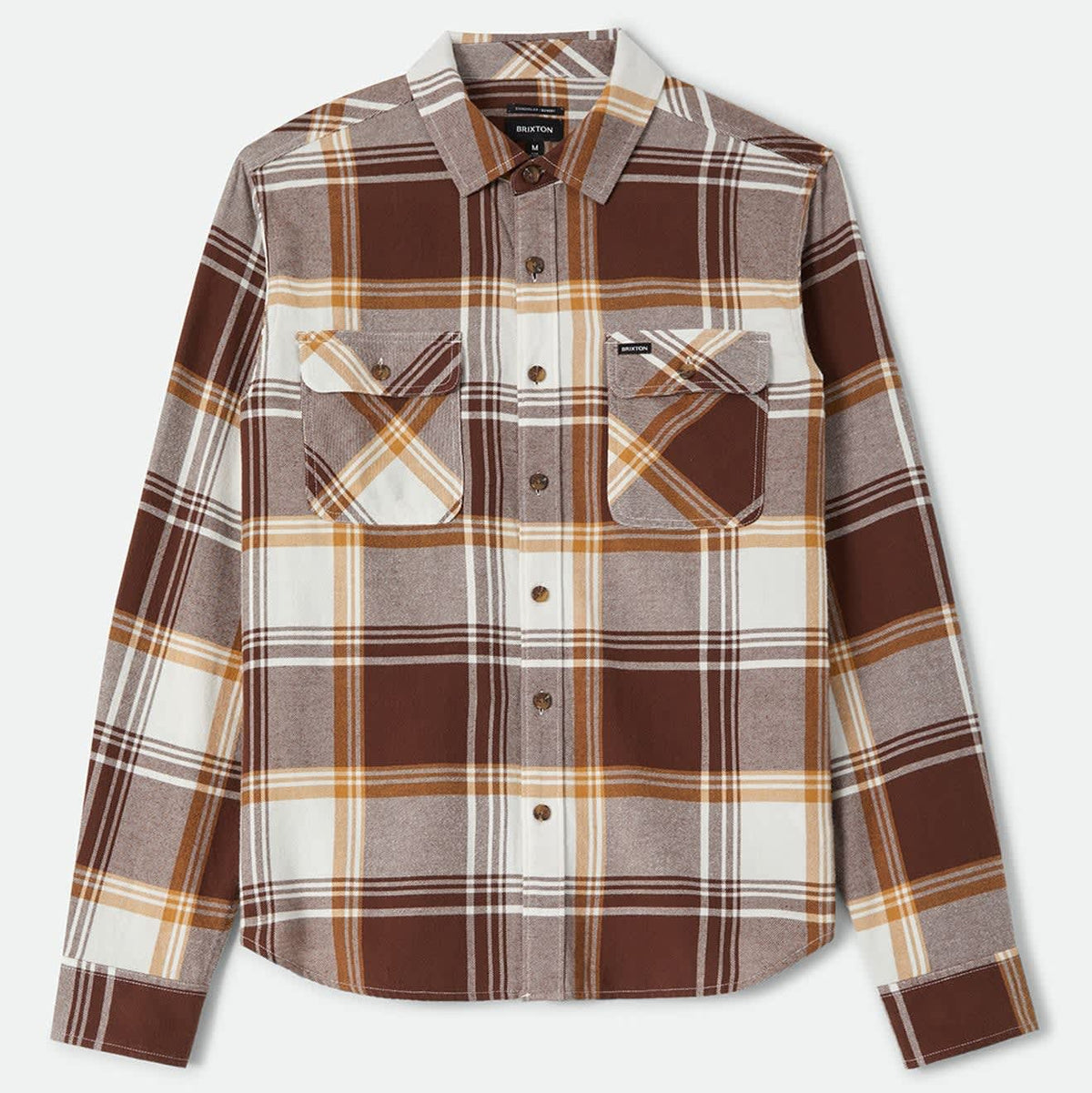 Brixton Bowery Flannel Shirt - Chocolate / Off White