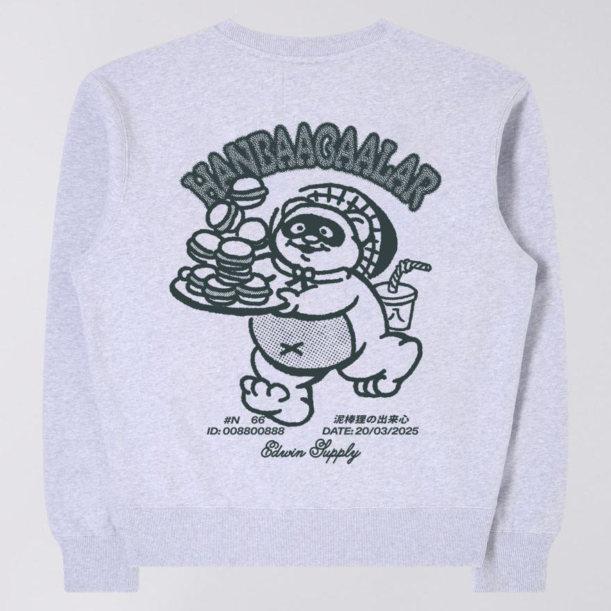 Edwin Tanuki Sweat - Grey Marl