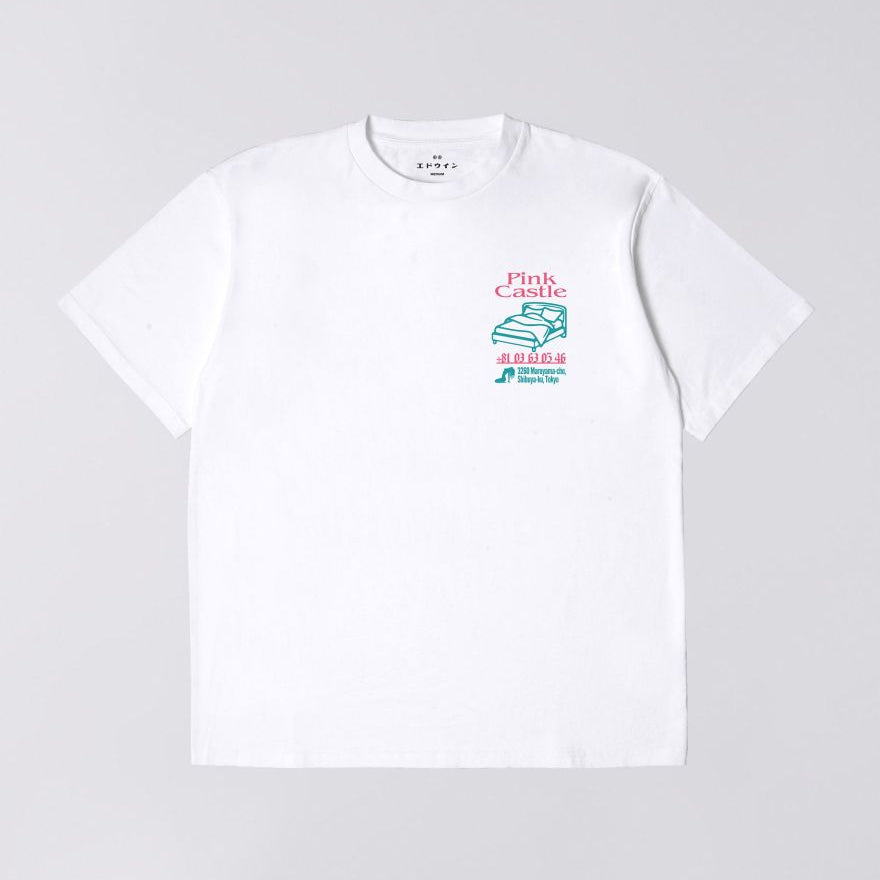 Edwin Pink Castle T-Shirt - White