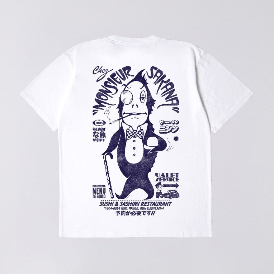 Edwin Monsieur Sakana T-Shirt - White