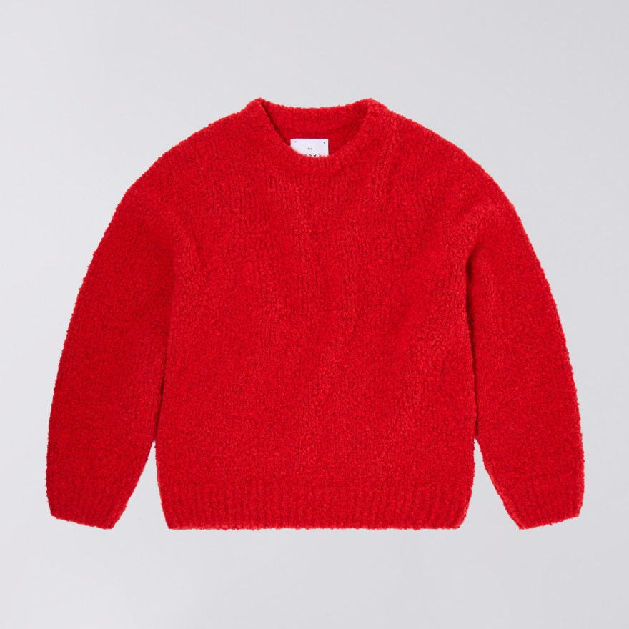 Edwin Dun Textured Sweater - Fiery Red