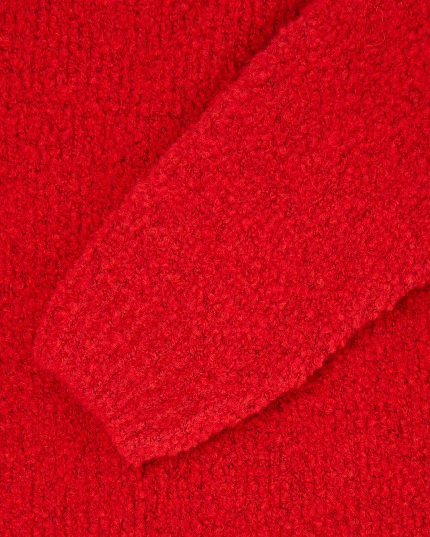 Edwin Dun Textured Sweater - Fiery Red