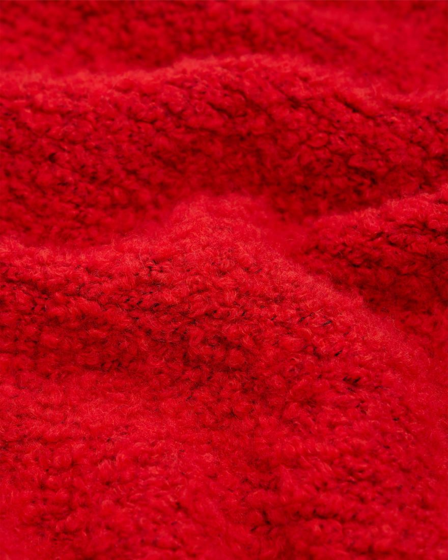 Edwin Dun Textured Sweater - Fiery Red
