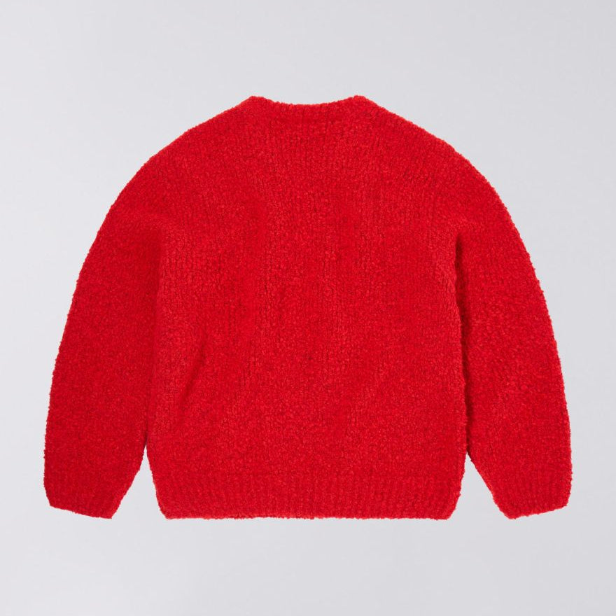 Edwin Dun Textured Sweater - Fiery Red
