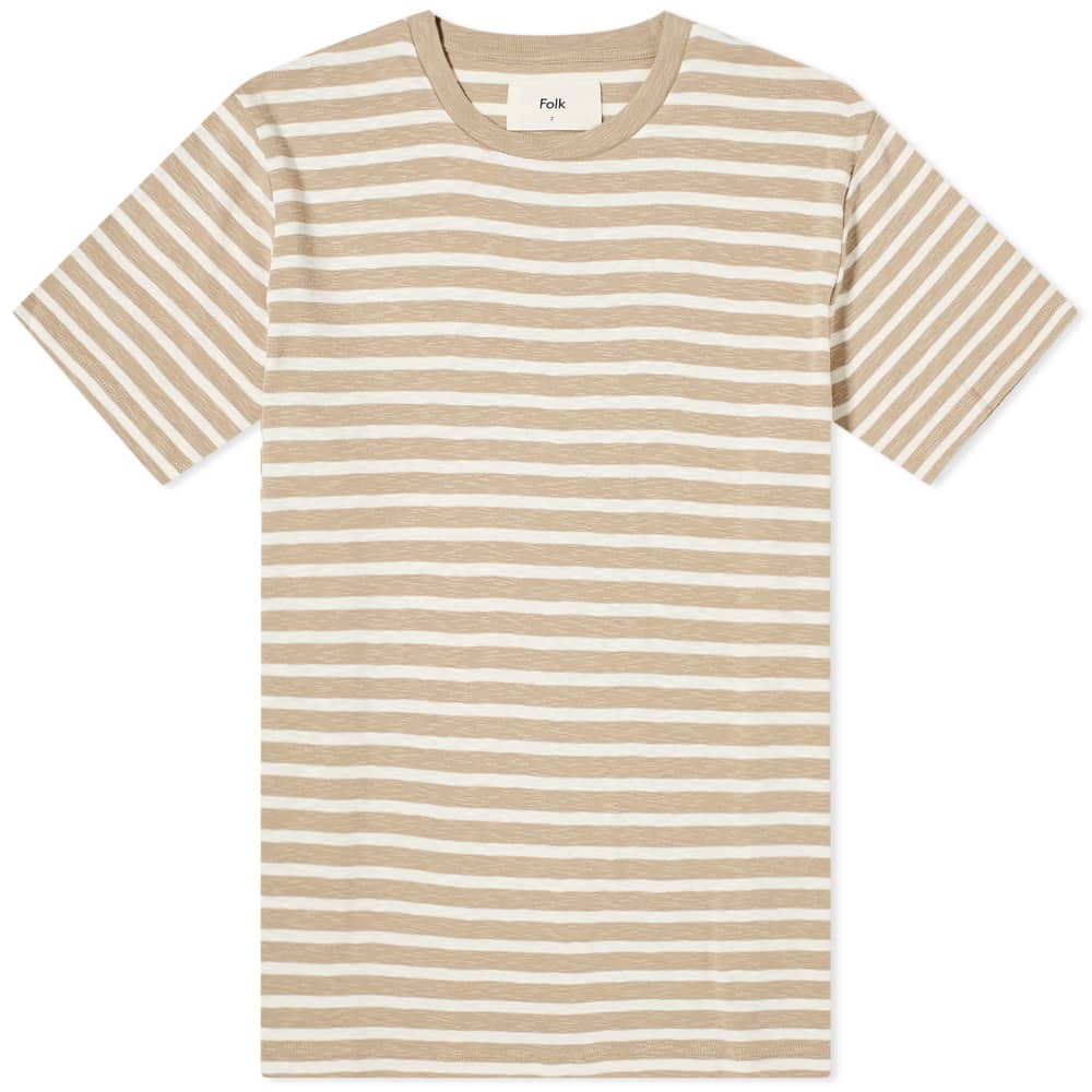 Folk Classic Stripe T-Shirt - Clay Ecru