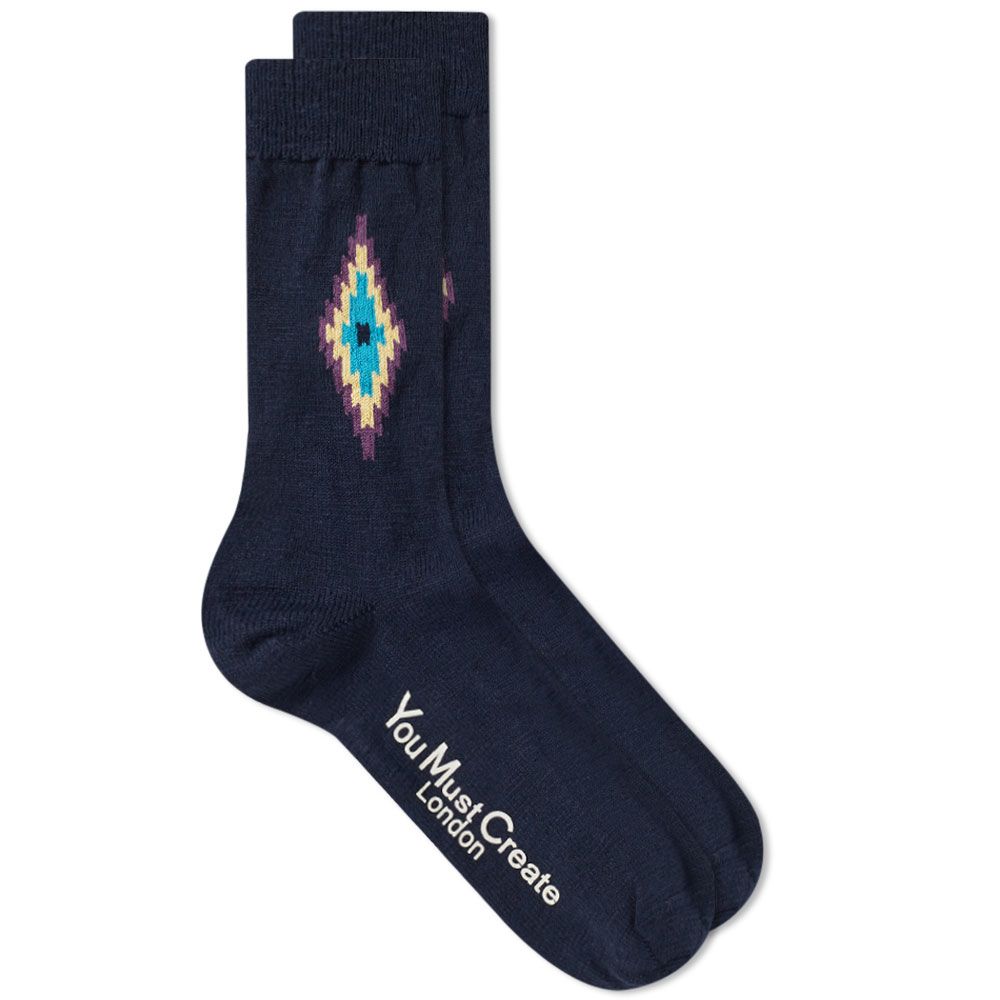 Ymc Ikat Socks Navy