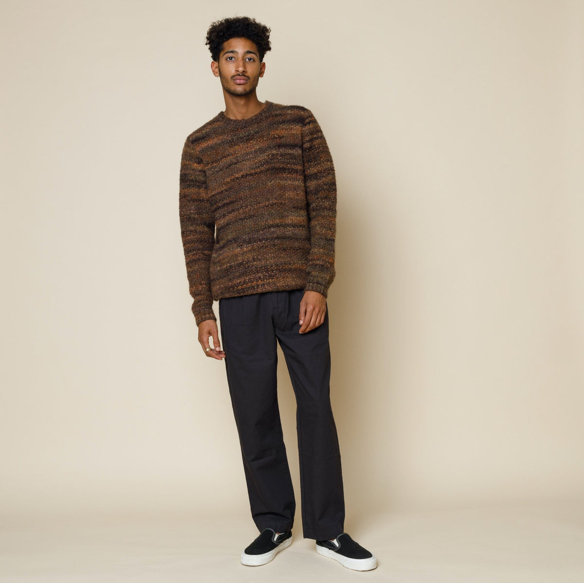 Folk Highlight Crew Mottled Brown