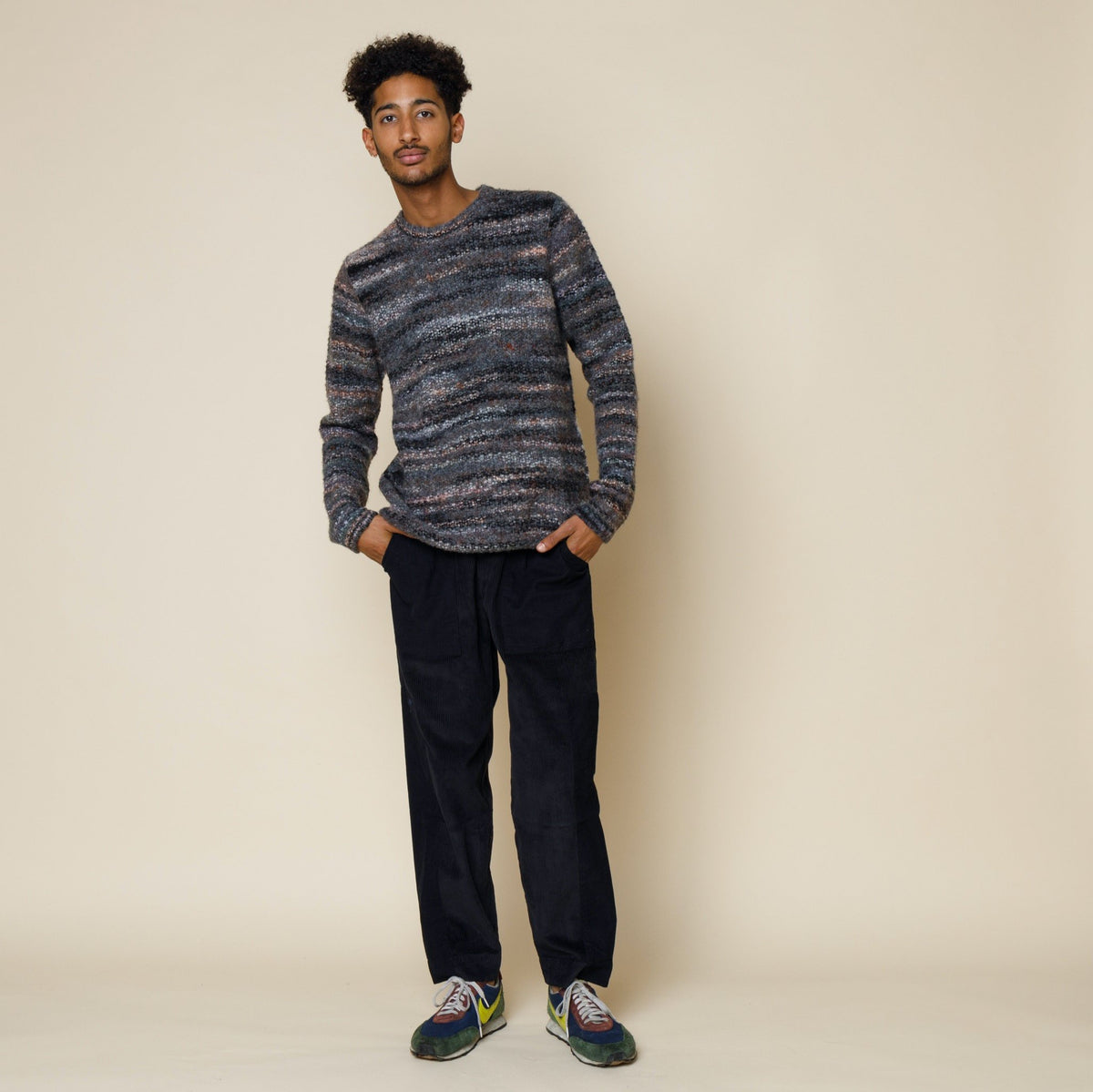 Folk Highlight Crew Charcoal Marble