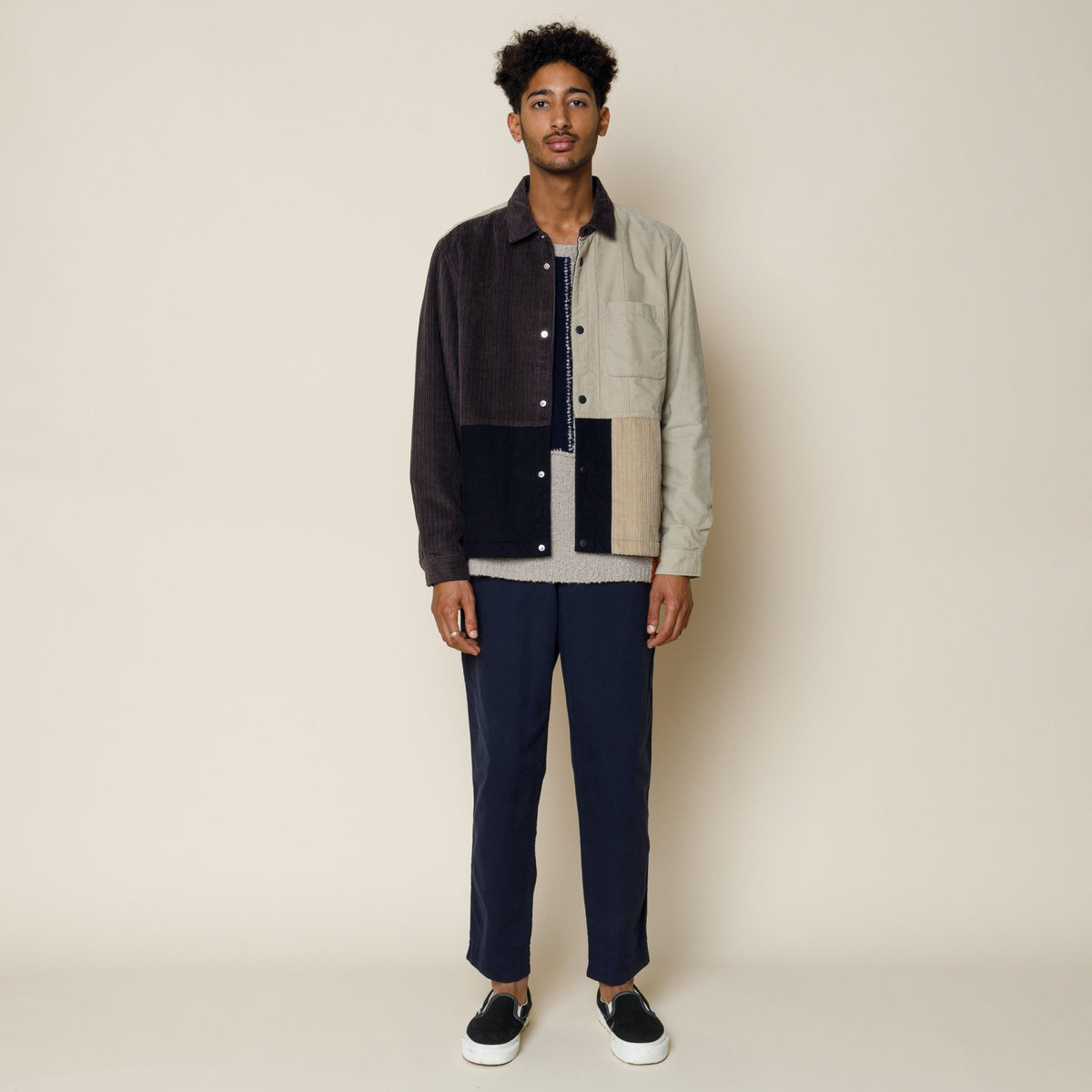 Folk Fracture Jacket Stone Black Mix