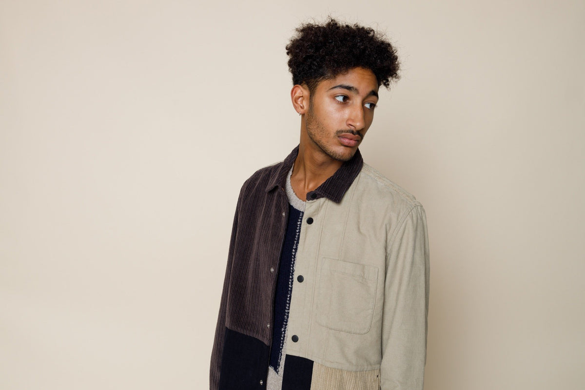 Folk Fracture Jacket Stone Black Mix