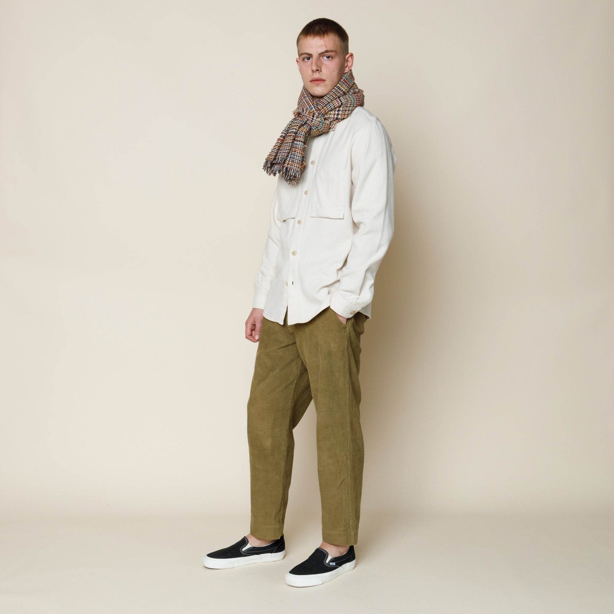 Folk Shirt Jacket Brushed Ecru