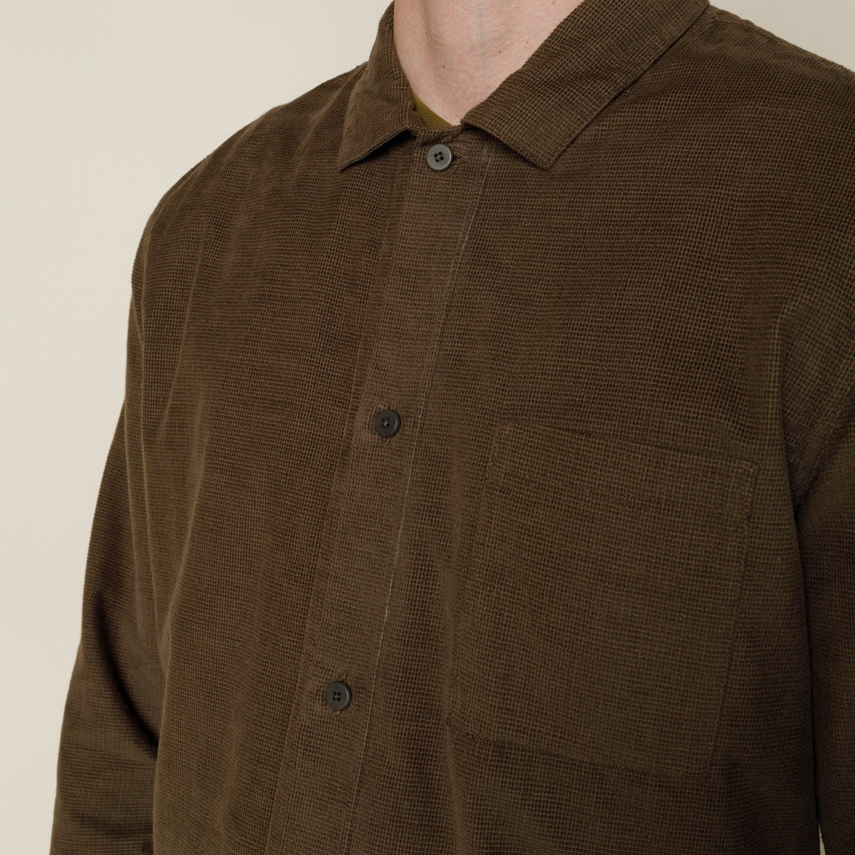 Folk Emboss Shirt Tobacco
