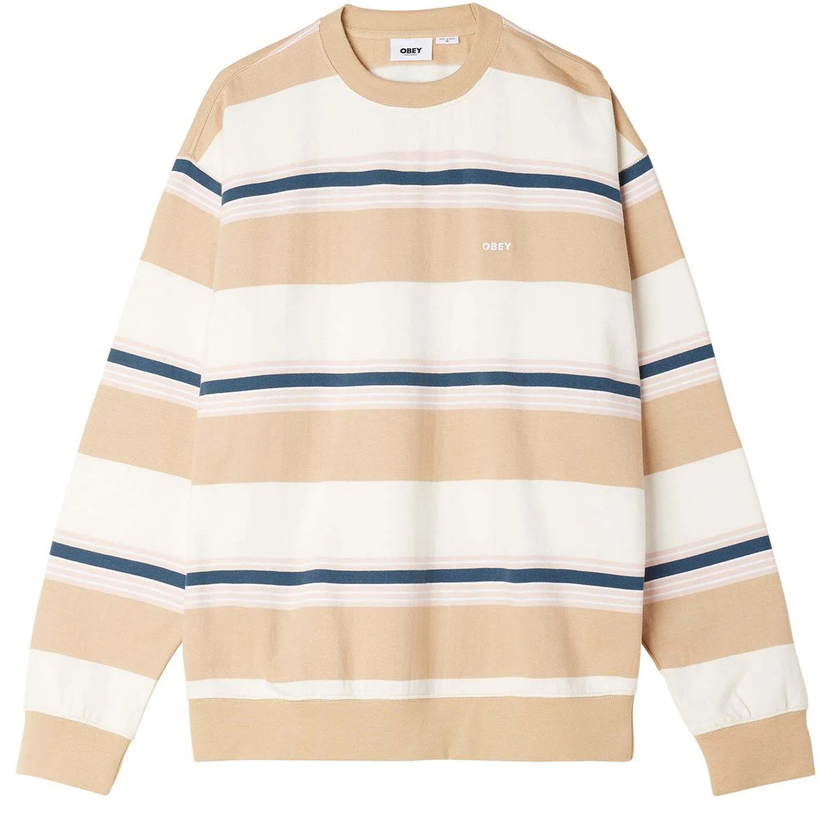 Obey Ender Stripe Crew - Irish Cream