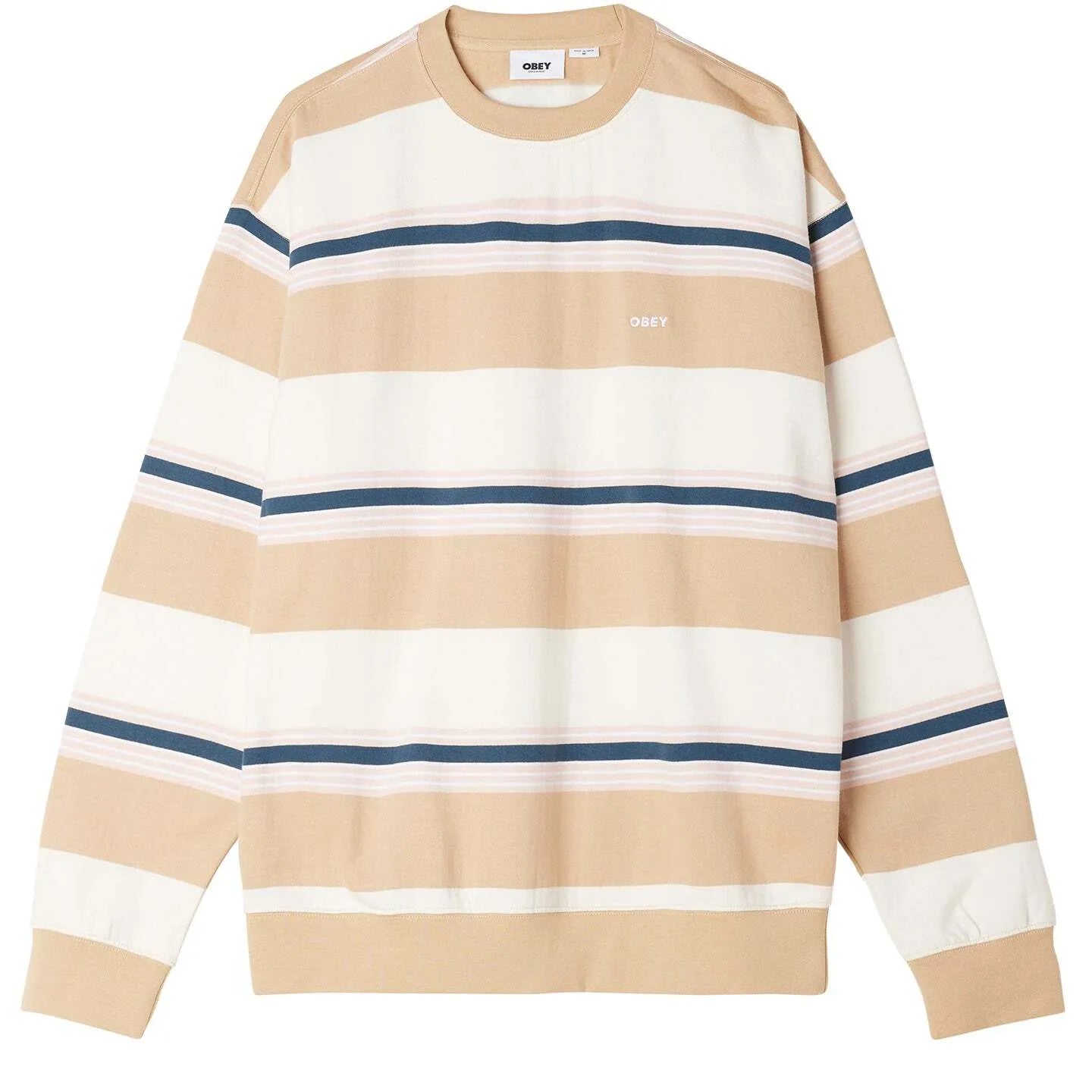 Obey Ender Stripe Crew - Irish Cream