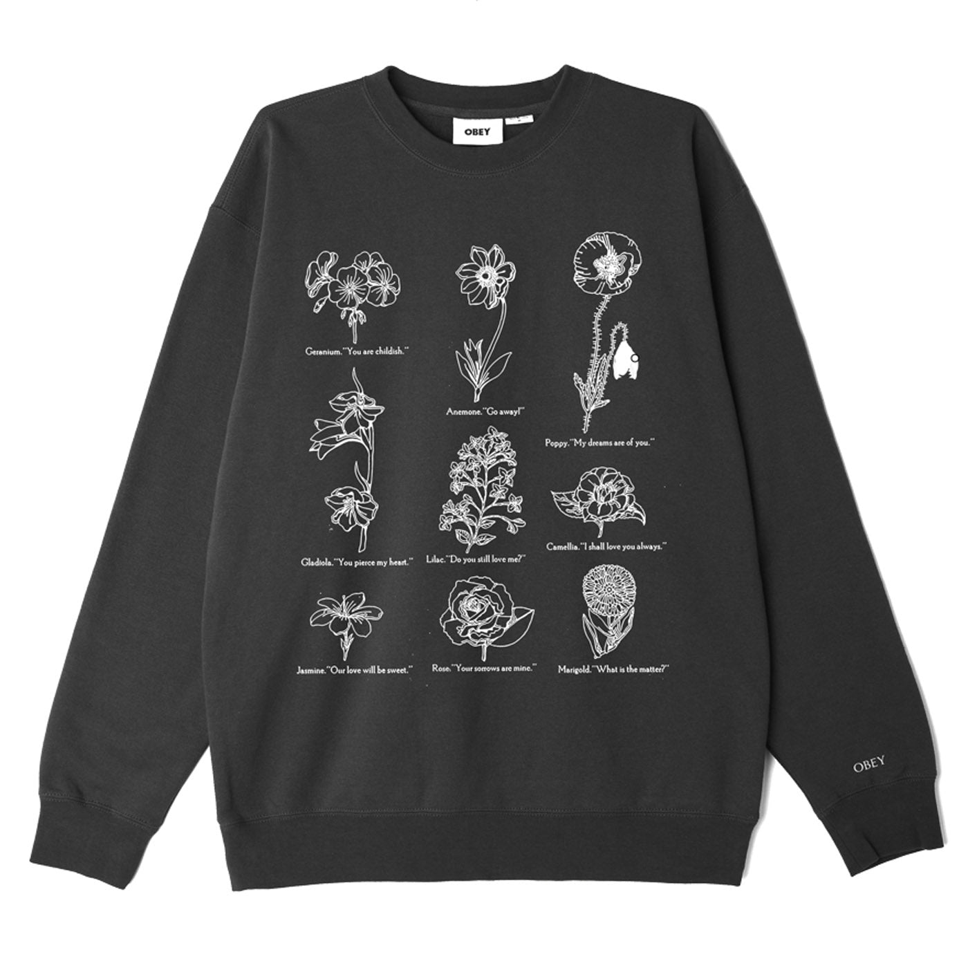 Obey Flower Packet Sweat - Black