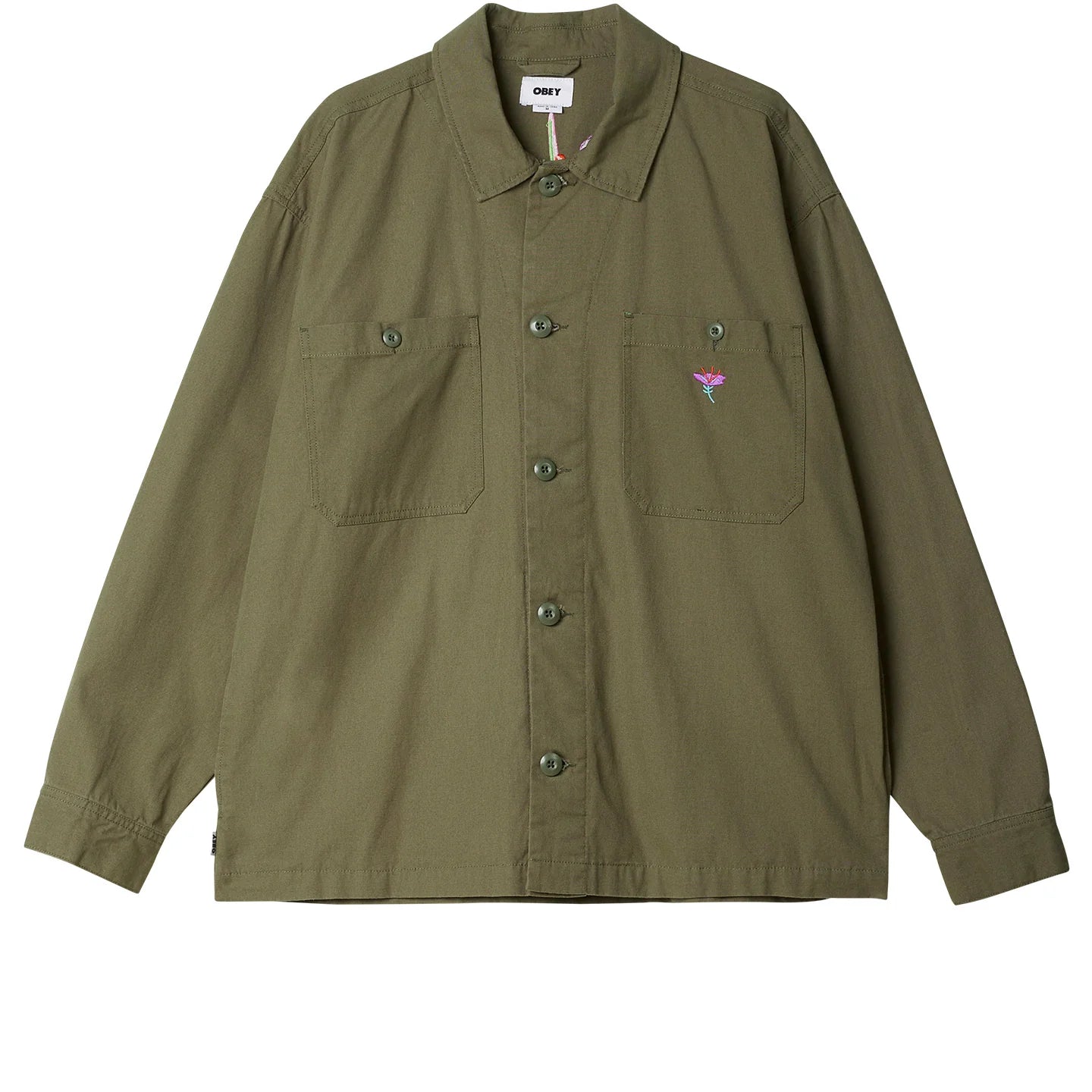Obey Contrast Shirt Jacket - Smokey Olive