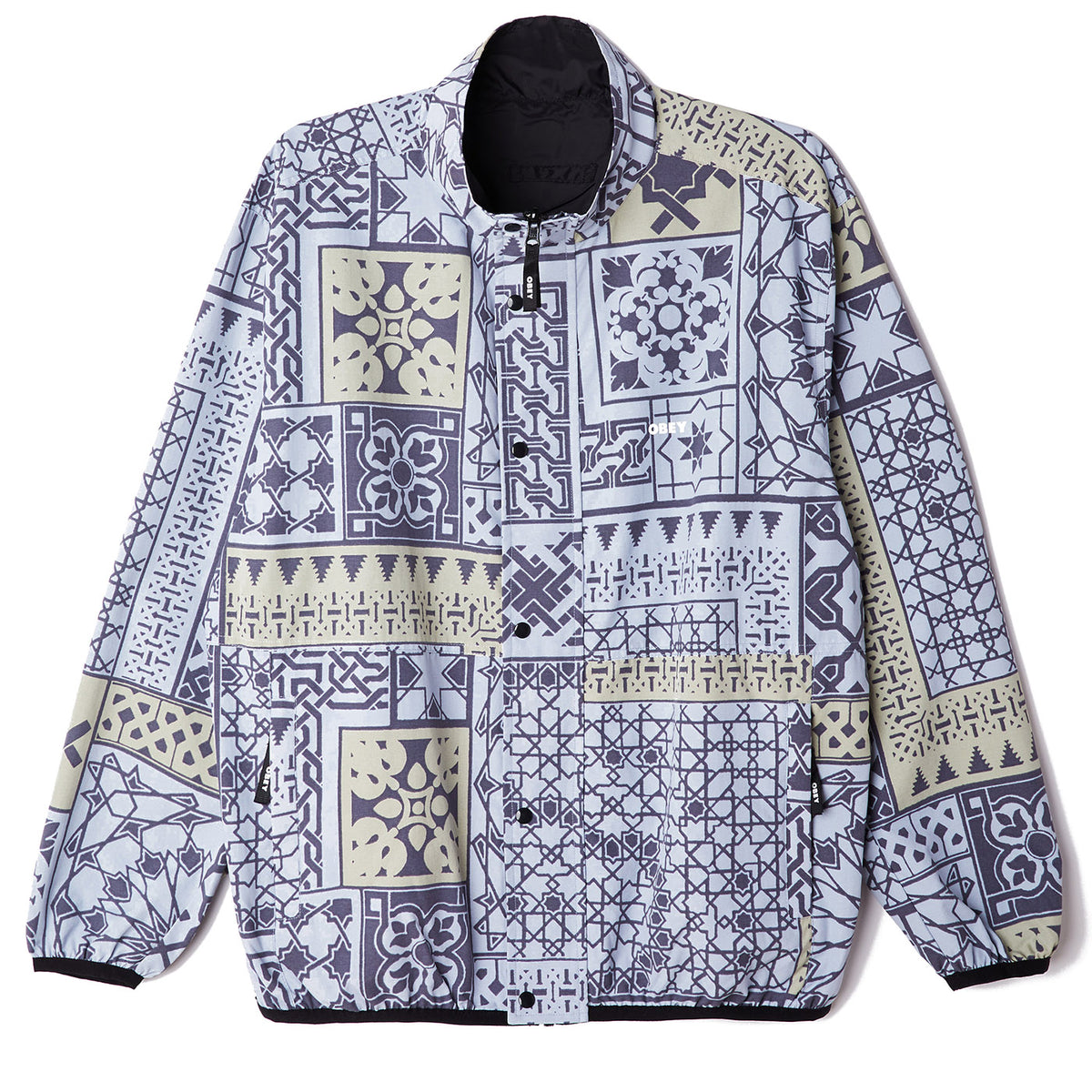 Obey Patchwork Reversible Jacket - Black / Navy