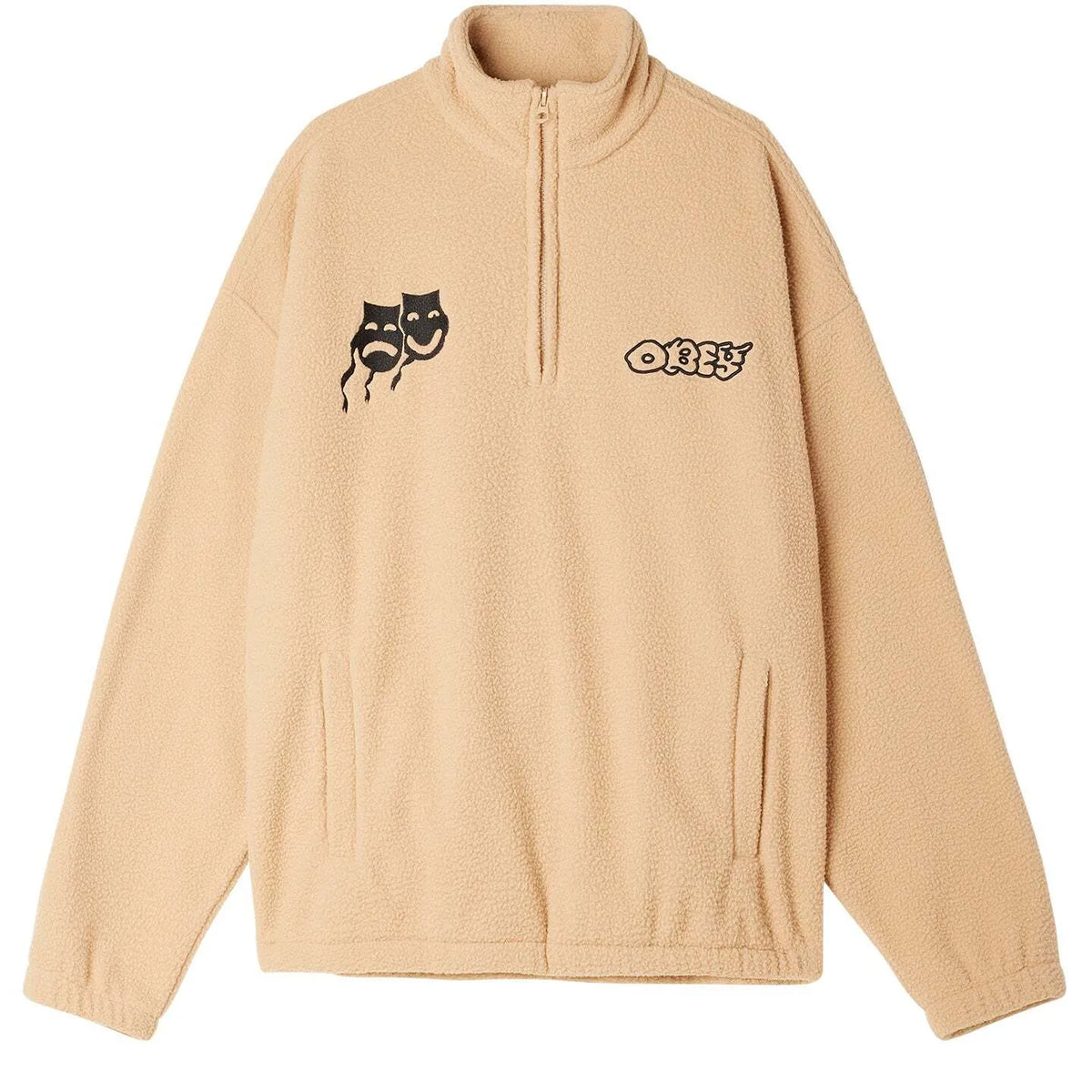 Obey Pulp Mock Neck Pullover - Oat Milk