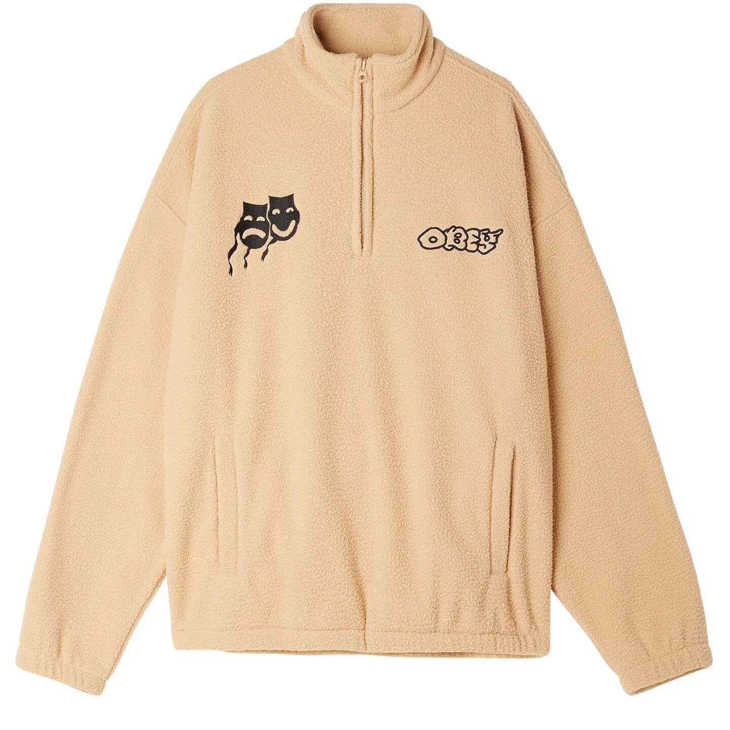 Obey Pulp Mock Neck Pullover - Oat Milk