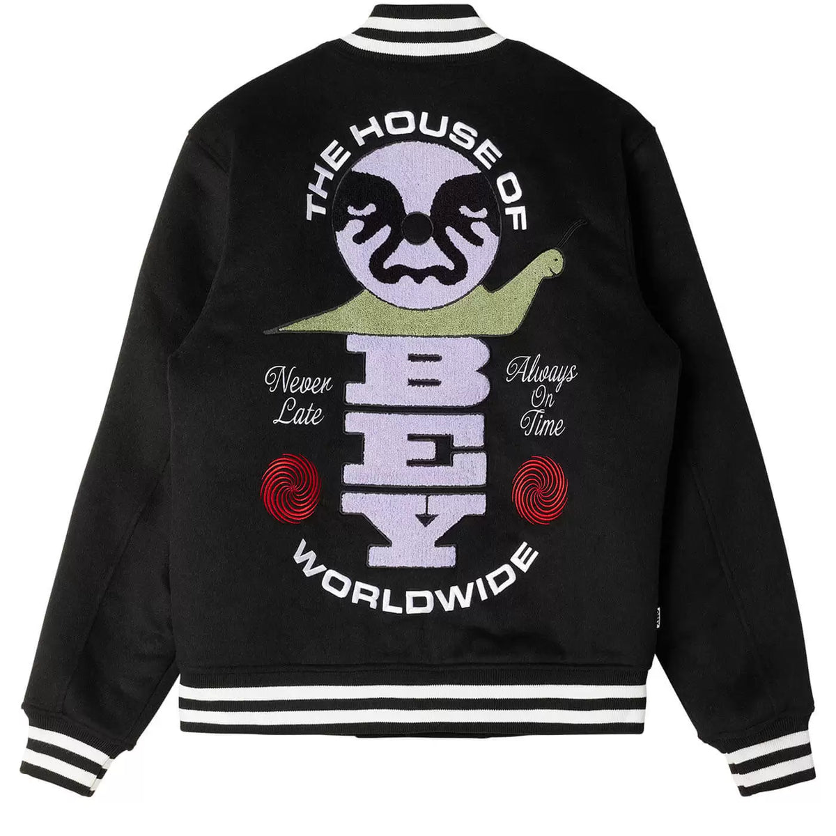 Obey Time Varsity Jacket - Black