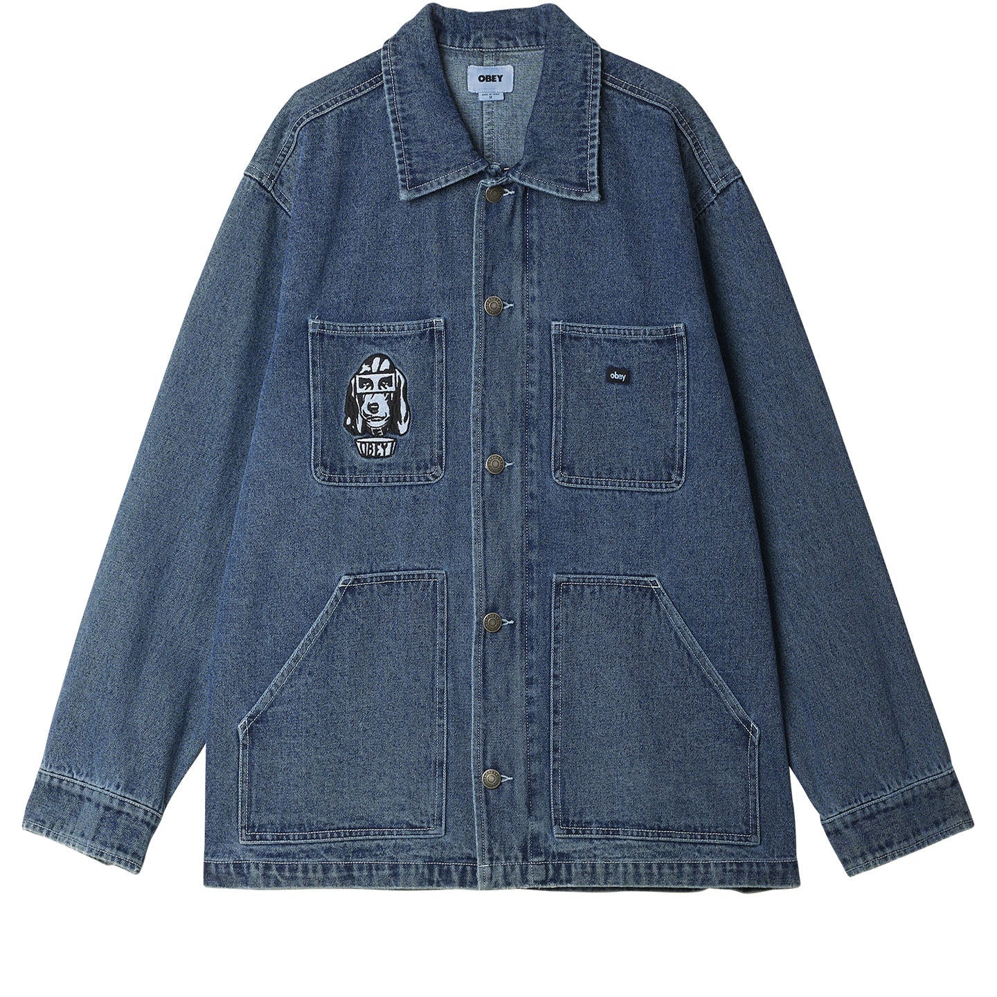 Obey Hymn Jacket - Stone Wash Indigo