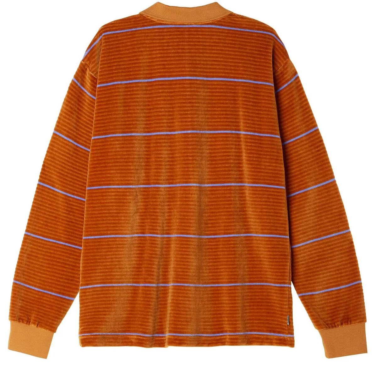 Obey Fete Velour Stripe Polo - Brown Sugar