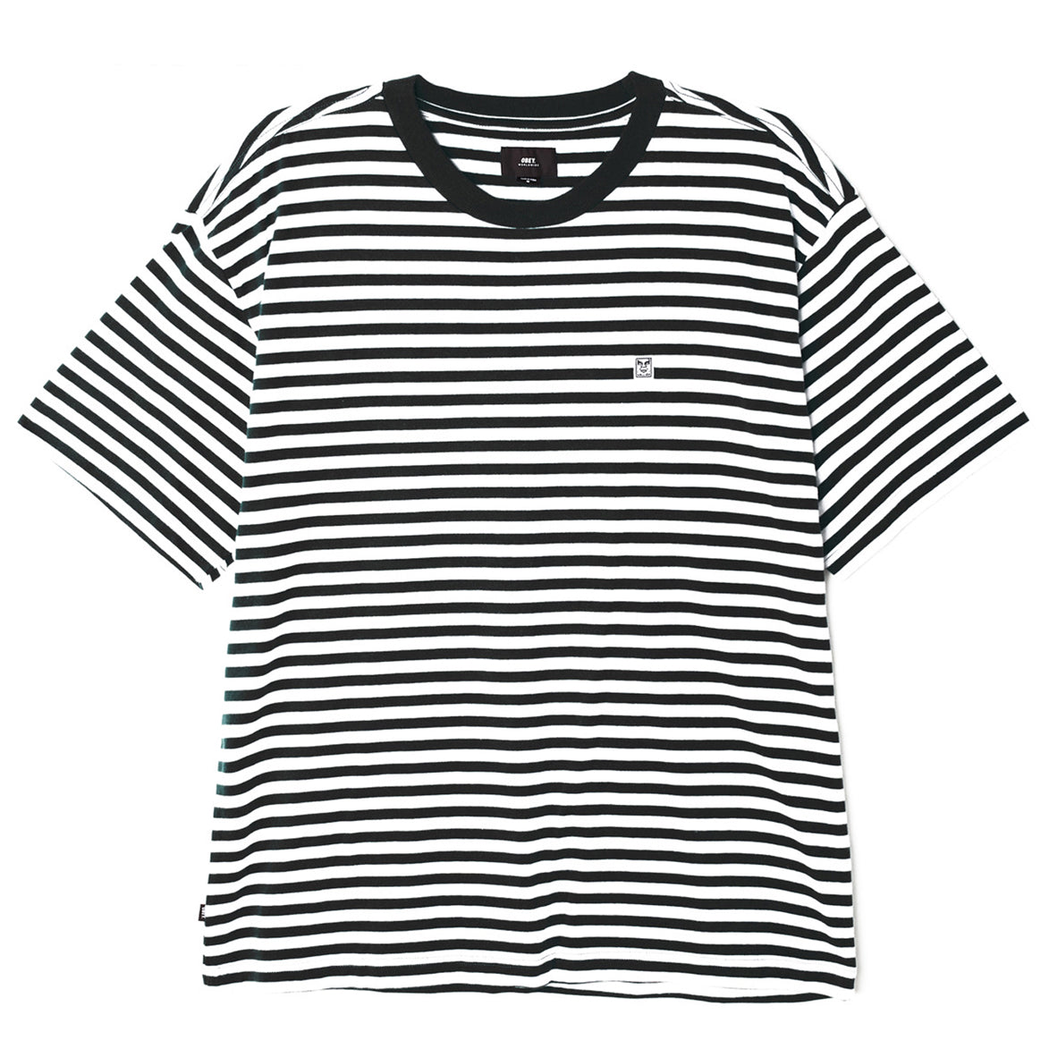 Obey 89 Icon Stripe T-Shirt - Black / White