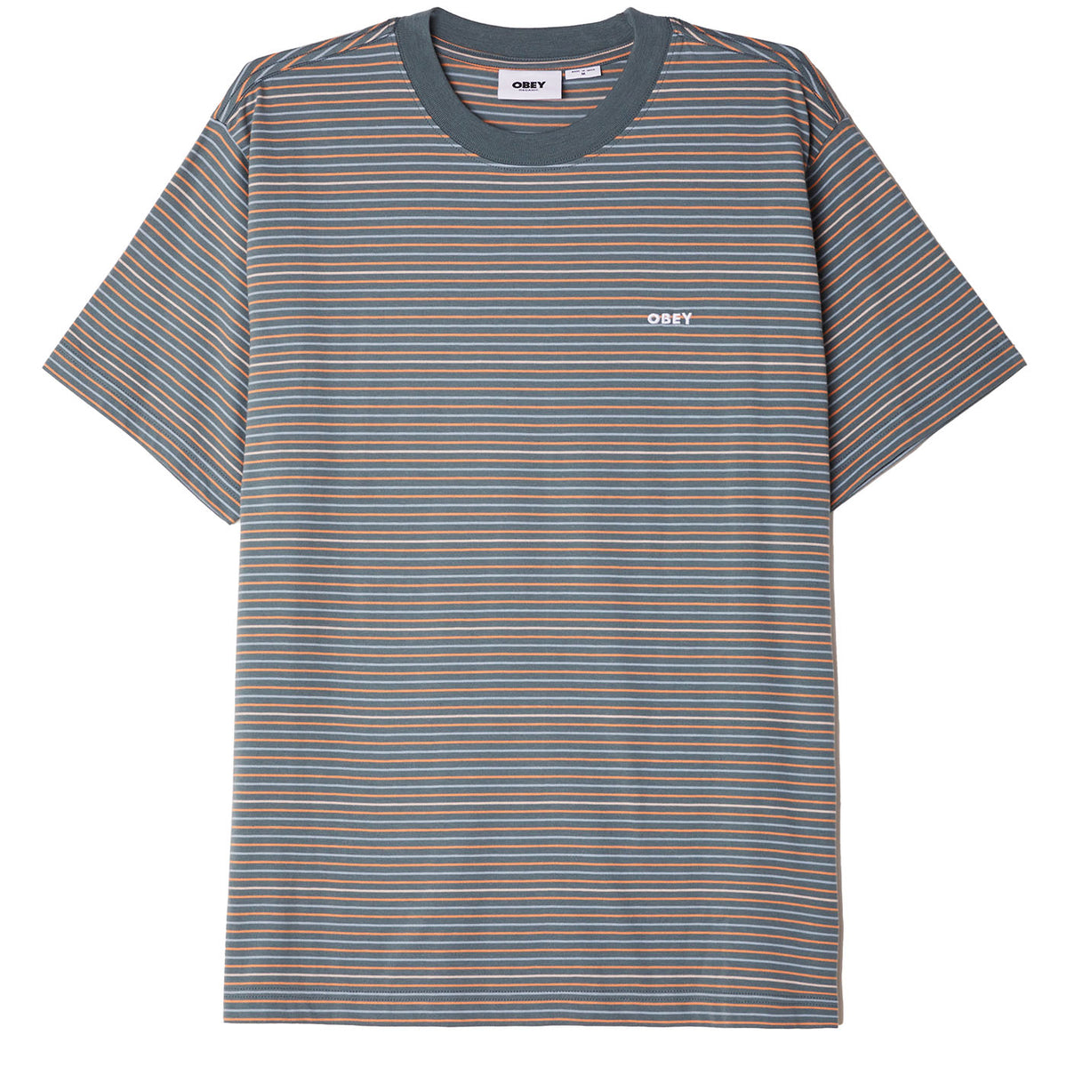 Obey Nelson Mini Stripe T-Shirt - Leaf