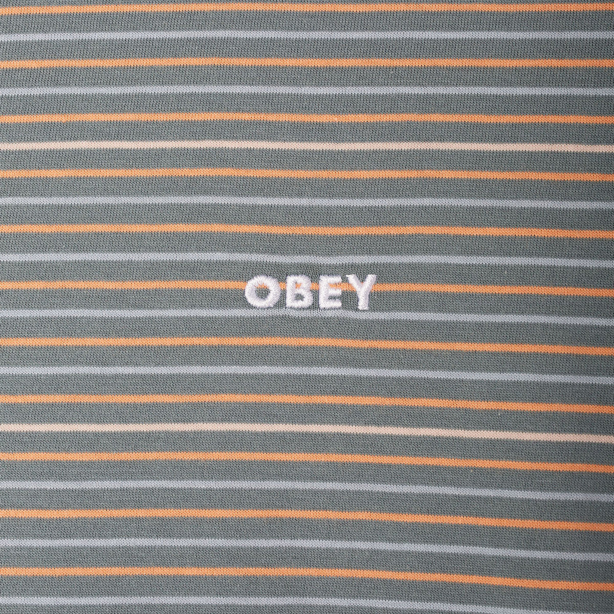 Obey Nelson Mini Stripe T-Shirt - Leaf